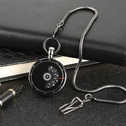 Vintage Creative Turntable Dial Quartz Pocket Watch Luxury Fashion Snake Fob Chain Pendant Clock Man Retro Pocket Timepiece Gift
