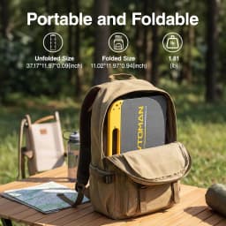 VTOMAN 40W Foldable Mini Solar Panel with USB-C & USB-A Outputs, Waterproof Solar Charger for Phones, Tablets, Jump 100 & FS300 Power Stations, Ideal for Camping, Hiking & Backpacking
