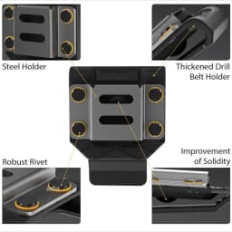 NEW Belt Mounted Drill Holder Drill Belt Clip for Impact Drill Guns Tape Measures Durability Steel Nylon Tool Holsters