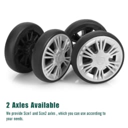 GUGULUZA 4pcs Silver Luggage Wheel Replacement with Screw Travel Suitcase Wheels Diameter 55mm Trolley Caster Repairing Parts