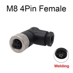 M8 Sensor Connector Waterproof Male&Female Plug Straight Angle Screw Threaded Coupling 3Pin 4Pin