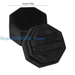 Octagonal Velvets Rings Box for Three Rings Soft Flannel Engagement Display Case Flannel Jewelry Organizers for Rings