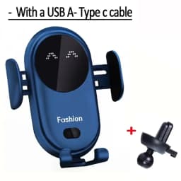 Wireless Car Charger Stand Fast Charging with Infrared Auto Clamp for iPhone 17 Samsung Phone Mount (Vent/Dashboard/Windshield)