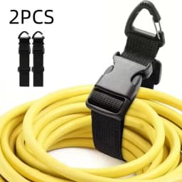 Black Adjustable Extension Cord Organizer for Cables Hoses 3-Axis Buckle Storage Strap for Workshop Garage Cable Management