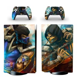 Game Mortal Kombat PS5 Disc Skin Sticker Decal Cover for Console and 2 Controllers PS5 Disk Skin Sticker Vinyl