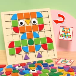 120PCS Montessori Cognition Puzzle Board Logical Training Matching Game Early Educational Toys Gifts For Children Kids