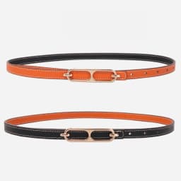 Simple Thin Belt for Women Double-Sided PU Leather Waistband Female Lady Dress Coat Pants Slimming Waist Strap 벨트