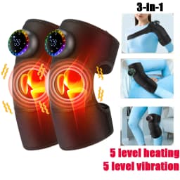 Eletric Knee Heating Massager 3 in 1 Elbow Shoulder Knee Pad Thermal Vibration Leg Support Belt Muscle Relax 3-Speed Heated