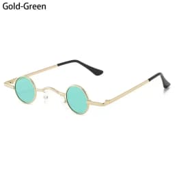 Vintage Rock Punk Man Sunglasses Classic Small Round Sunglasses Women Wide Bridge Metal Frame Black lens Driving Eyewear