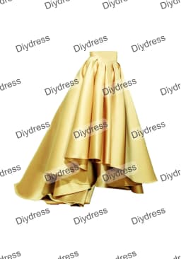 Women's High Low Elegant Prom Party Skirt A-Line Pleated Front Short Back Long Satin Skirt With Pockets For Evening Gown