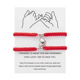 2Pcs/Set Romantic Heart Magnetic Attract Couple Bracelet For Women Men Fashion Braided Rope Matching Bracelet Friendship Jewelry