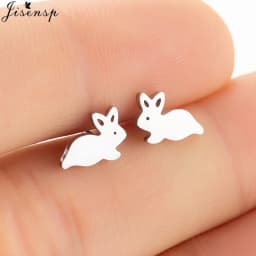 Korean Style Star Moon Ear Studs for Girls Minimalist Cat Puzzle Leaf Dinosaur Earrings Black Stainless Steel Jewelry Oorbellen