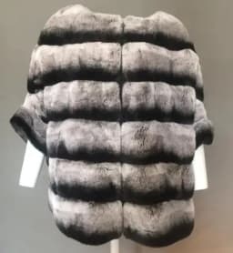 Real Rex Rabbit Fur Jacket for Women Zipper Stripe with Batwing Sleeve Furry Vest Thick Tops Dropshipping Winter Coat 1907018
