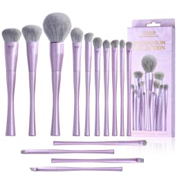 Jessup Makeup Brushes Set 4/6/7/10/14/15pcs Foundation MakeUp Brush,Face Eyeshadow Blending Highlighting Concealer,Luxury Purple