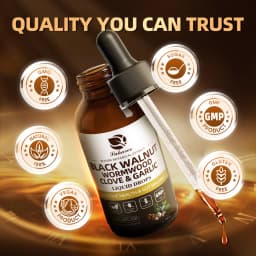 Lukaree 10 IN 1 Black Walnut Wormwood Drop Rapid Gut Cleanse & Digestive Health Detox 98% Absorption,Vegan Gluten-Free