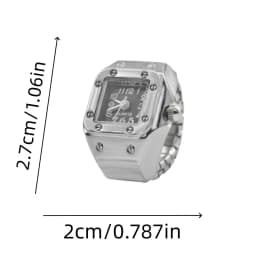 Creative Alloy Shell New Hot Selling Compact Finger Square Arabic Numeral Scale Dial Couple Men's And Women's Ring Watch
