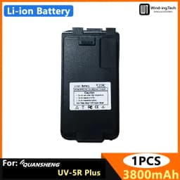 Quansheng UV 5R Plus Li-ion Battery DC 7.2V 3800mAh Battery BPK5 For UV-K6 Walkie Talkie UV K5 UV K58 Two Way Radio Rechargeable