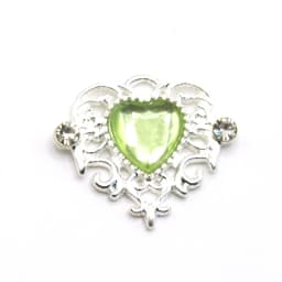 10Pcs 21 * 25mm Peach Heart Rhinestone Alloy Flower Plate Ornaments Diy Wedding Dress Gift Box Hair Decoration Accessories