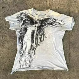 Retro Classic Gothic Style T-shirt Print Oversized Shirt High Street Shirts Gothic Round Neck Cotton Tops New Mens Women T Shirt