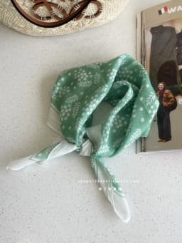 Cotton and Linen Square Towel Floral Polka Dot Scarf Literary Mori Headscarf Headband Bag Strap Female Japanese Korean Popular