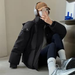 Korean Heart Shaped Short Down Cotton Jacket Women Harajuku Winter Couple Bread Style Outerwear Casual Thick Warm Hooded Parkas