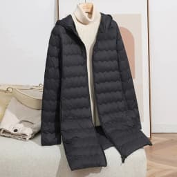 Schinteon Women's Lightweight 90% White Duck down Long Jacket with Hood Casual Autumn Winter High Qaulity Outwear Coat 2026 New