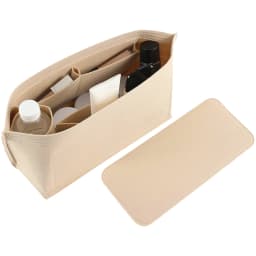 Purse Organizer Insert for Handbags & Base Shaper 2pc Set, Felt Organizer Insert Large Tote, Bag Organizer with Zipper, 3 Size
