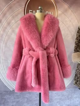 Luxury High Quality New Large Fur Collar Fur Coat Belt Slim Jacket Women Winter Warm Eco-Friendly Mink Fox Fur Coat Premium Tops