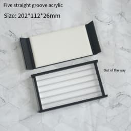 PU Leather Bare Stone Gemstone Jewelry Box Magnet Stone Storage Display Box Gem Display Counter Exhibition Lid V Groove Box