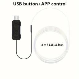 3m/118 inch Auto Ambient Lighting Car LED Interior Strip Light USB with RGB 16 Million Colors Fiber Optics Neon Decorative Lamps