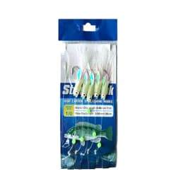 5/25pcs Saltwater Sabiki Rigs Fishing String Hooks with Soft Shrimp Bait Glow Bead Line for Night Fishing Surf Rock Saltwater