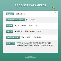 T1281 XL For Epson T1282 T1283 T1284 Compatible Ink Cartridge For EPSON S22 SX125 SX130 SX235W SX420W SX440W SX430W Printer