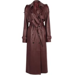 YOLOAgain Double Breasted Suede Jacket Coat Women Real Leather Trench Coat
