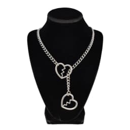 Punk Rock Exaggerate Personality Heart O-Ring Slip Chain For Women Girls Simple Versatile Long Necklace Jewelry Accessories Gift
