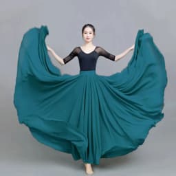 720 Degree Large Swing Dance Skirts Double-layer Chiffon Skirt Spring Summer Autumn High Waist Ethnic Style High-grade Skirts