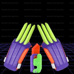 New 3D Mini Butterfly Knife Printing Gravity Knife Cub Jumping Small Radish Knife Mini Model Pendant Push Card Decompression Toy