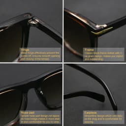 Vintage Square Sunglasses Men Anti-Blue Light Glasses Fashion Gradient Driving Shades Leopard Black Brand Oculos
