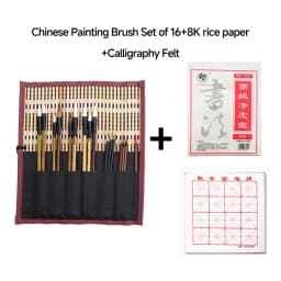 Chinese Painting Brush Beginner Calligraphy Drawing Bamboo Pen Curtain Felt Rice Paper Set Landscape Drawing Writing Art Supply