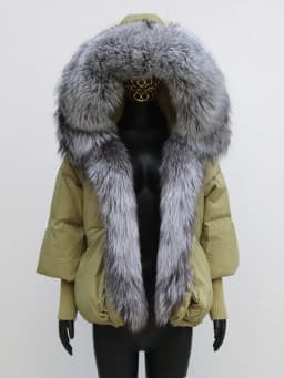 Female Large Fox Fur Collar Outerwear Thick Warm Fur Real Fur Coat Winter Jacket Women White Duck Down Jackets Hooded