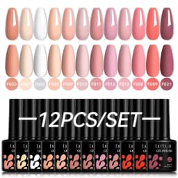LILYCUTE 12PCs 7ml Nude Brown Red Nail Gel Polish Set Semi Permanent UV Gel For Nail Art Manicure Soak Off Gel Nail Polish Kit