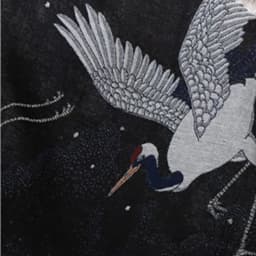 Japanese Red-Crowned Crane Woven Throw Blanket Oriental Style Black Bird Jacquard Tapestry with Fringe Vintage Asian Decor Throw