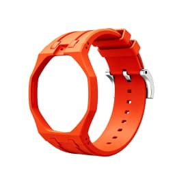 2in1 Bioceramic Case&Silicone Strap For Swatch x AP Royal pop Pocket watch bands Modification kit integrated Silicone Wirstband