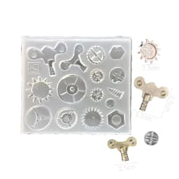 Steampunk Gear Silicone Molds Clockwork Cog Mold Gearwheel Mold Flexible UV Epoxy Resin Mould Pendants Jewelry Making Supplies