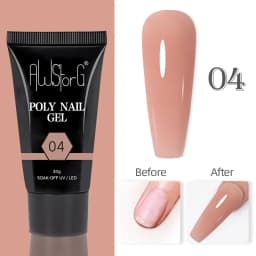 AWStorG Hema Free Poly Nail Gel 30ML Acrylic Gel Finger Extension Transparent Nail Art Extension Quick Building Soak Off UV