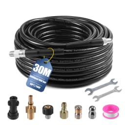 30M Pressure Washer Hose Compatible with Karcher& Bosch Pressure Washer 400Bar/5800PSI Drain Jetter for Pressure Washer