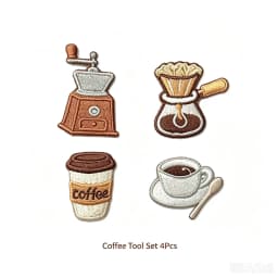 2-12pcs Coffee Bread Embroidery Patches Iron‑on Mini Food Applique for Clothing Backpack Notebook Jeans DIY Sewing Decor
