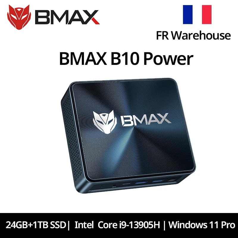 Bmax B10 Power Mini Pc Intel Core I9-13905H 14 Cores 20 Threads 24Gb Ram 1Tb Ssd Wifi Bluetooth USB HDMI Type-C Windows 11 Pro