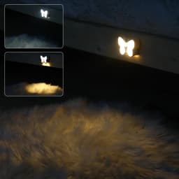 Butterfly Motion Sensor Night Light LED Under Cabinet Lights Rechargeable Lamp for Closet Wardrobe Stair Bedroom Kitchen Decor