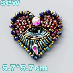 Embroidery Sequined Alphabet Pearl Letter Cross Patch,sequins Heart Beaded Eye Patches Badges Appliques for Clothing WF2210252