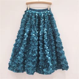 DEAT 2024 Autumn New Versatile Three Dimensional Flower Mid-calf Skirt High Waist Big Swing Fashion A-line Skirts Female 33A2033